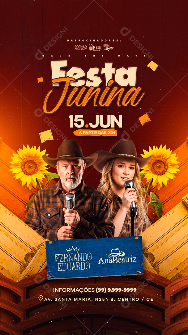 Story Flyer Próximos Shows São João Social Media PSD Editável