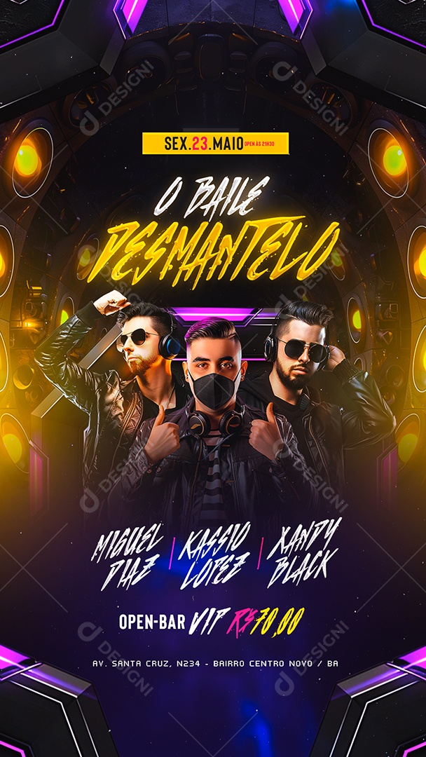 Story Flyer Próximos Shows Remix Social Media PSD Editável