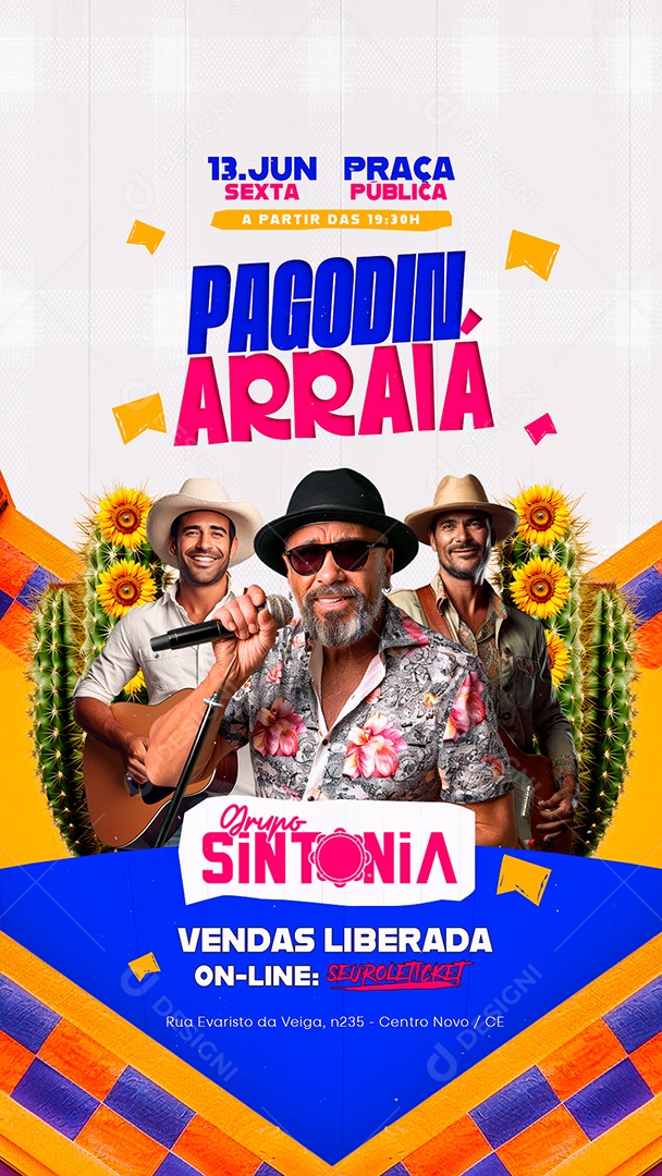 Story Flyer Próximos Shows São João Social Media PSD Editável