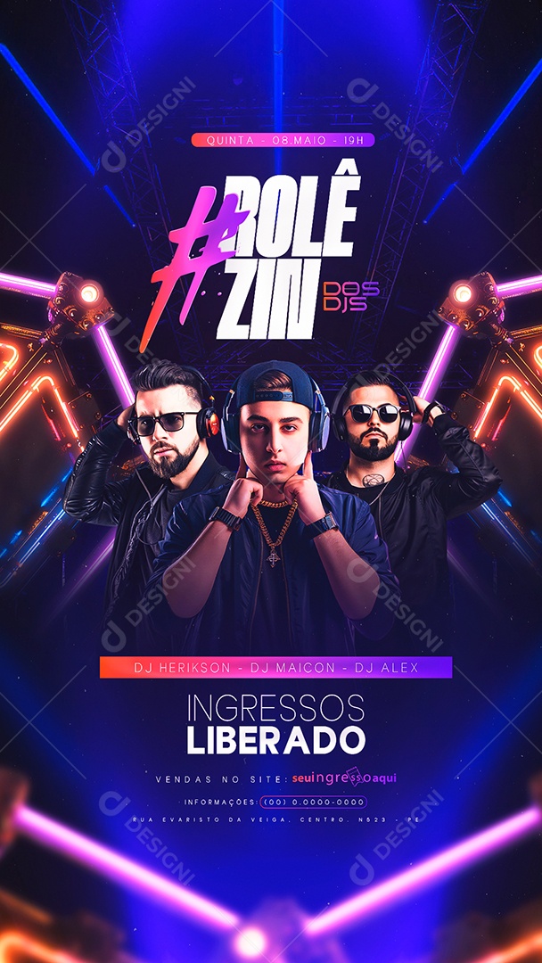 Story Flyer Próximos Shows Dos DJS Social Media PSD Editável