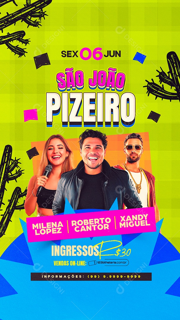 Story Flyer Próximos Shows São João Social Media PSD Editável