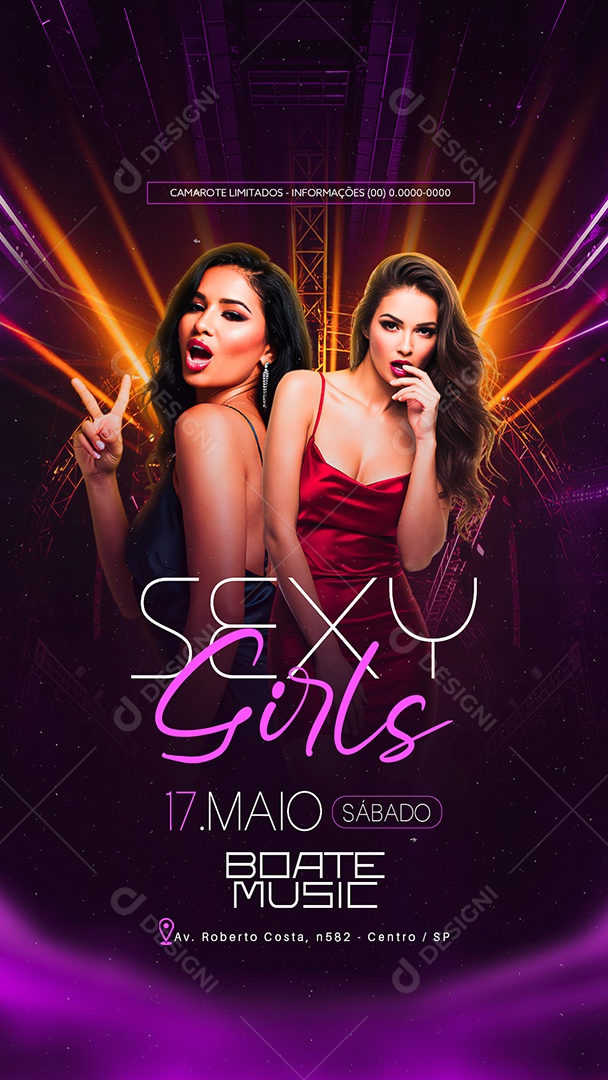 Story Flyer Sexy Girls Boate Music Social Media PSD Editável