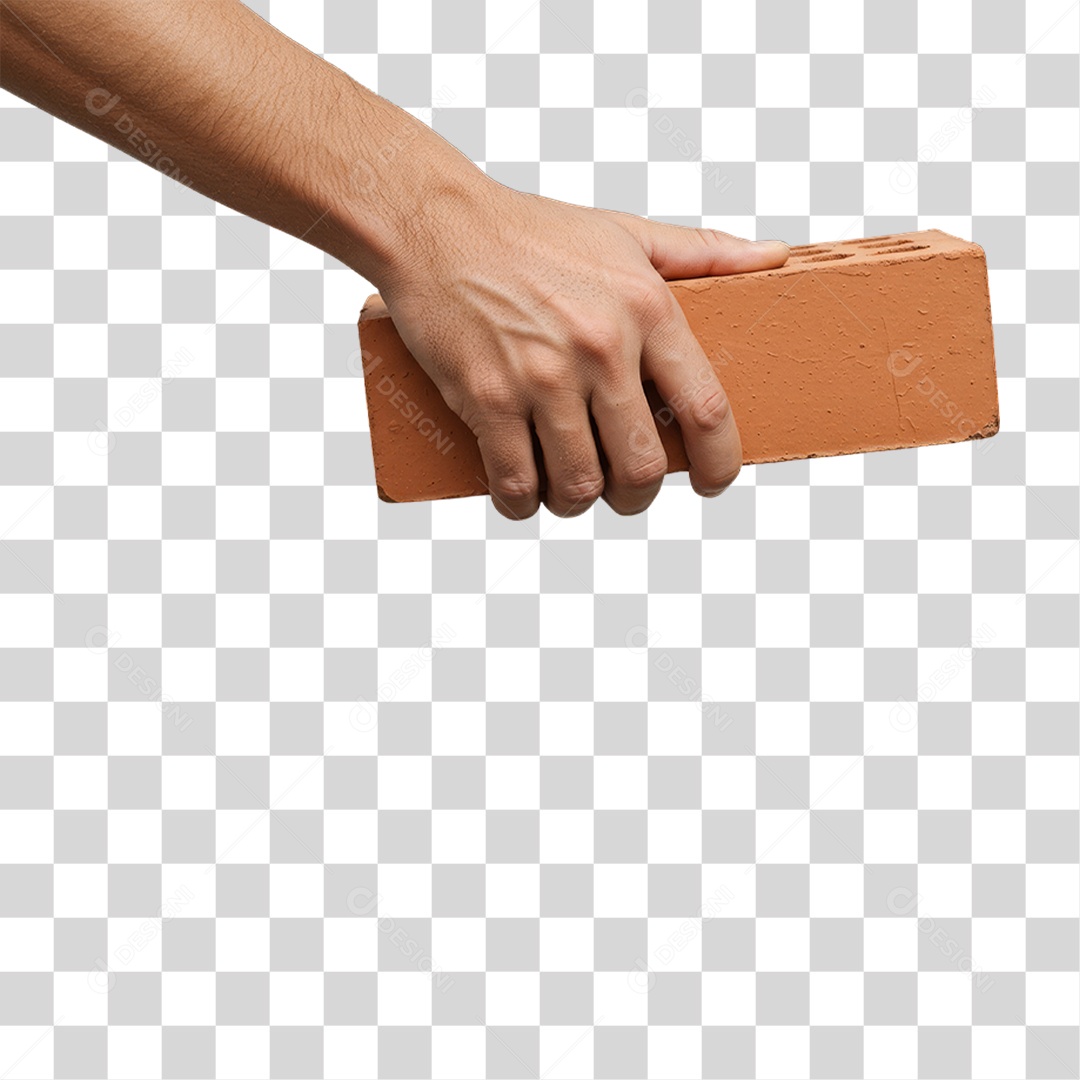 Dia do Trabalhador Mão Segurando Tijolo PNG Transparente