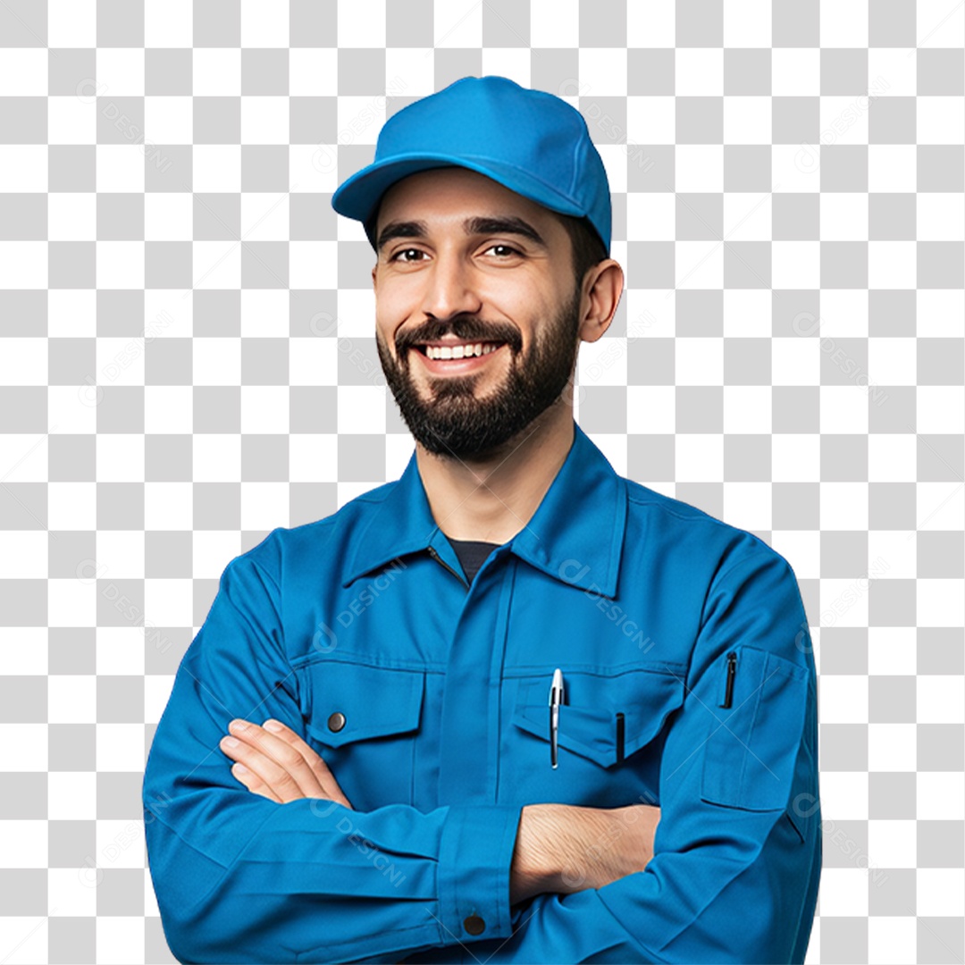 Dia do Trabalhador Homem Uniforme de Trabalho PNG Transparente