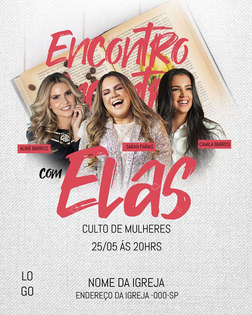 Encontro com Elas Social Media PSD Editável