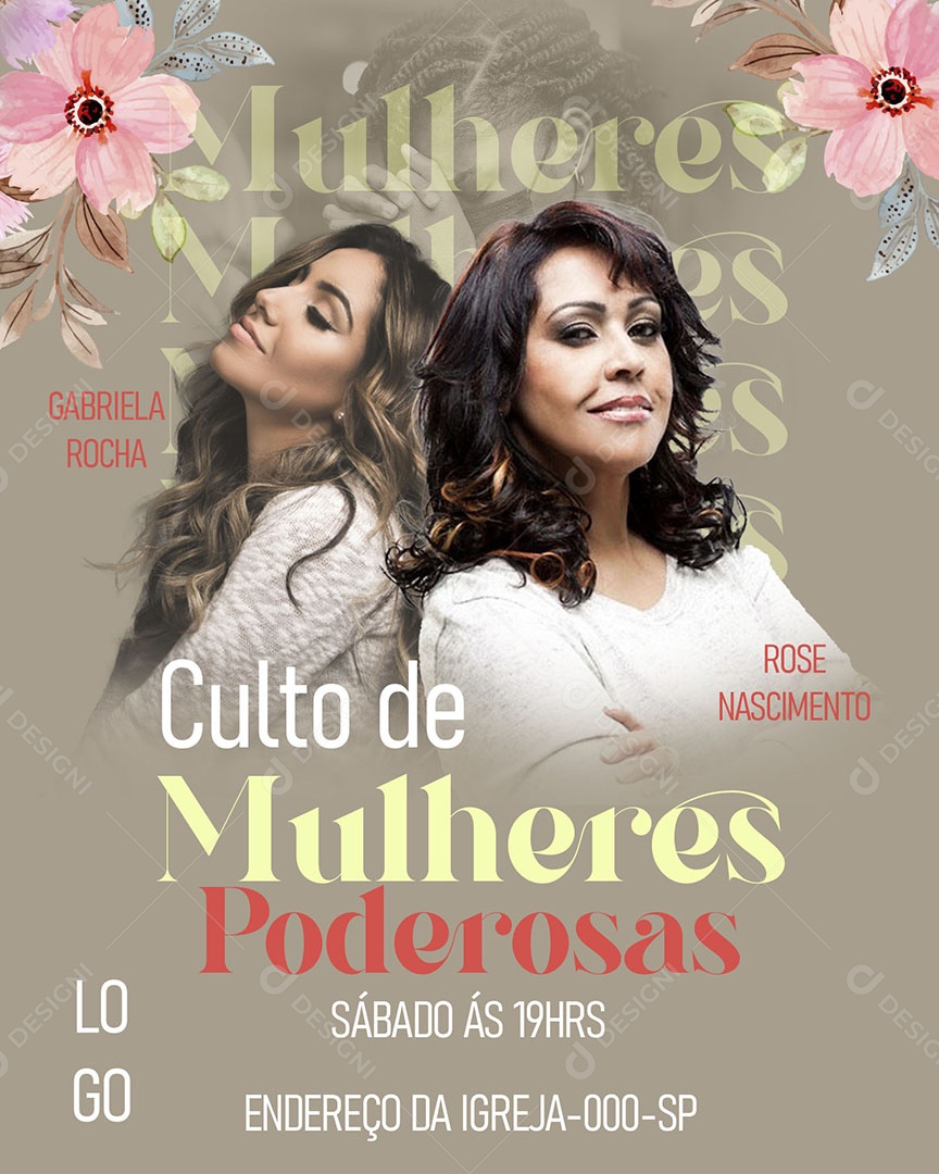 Culto de Mulheres Social Media PSD Editável