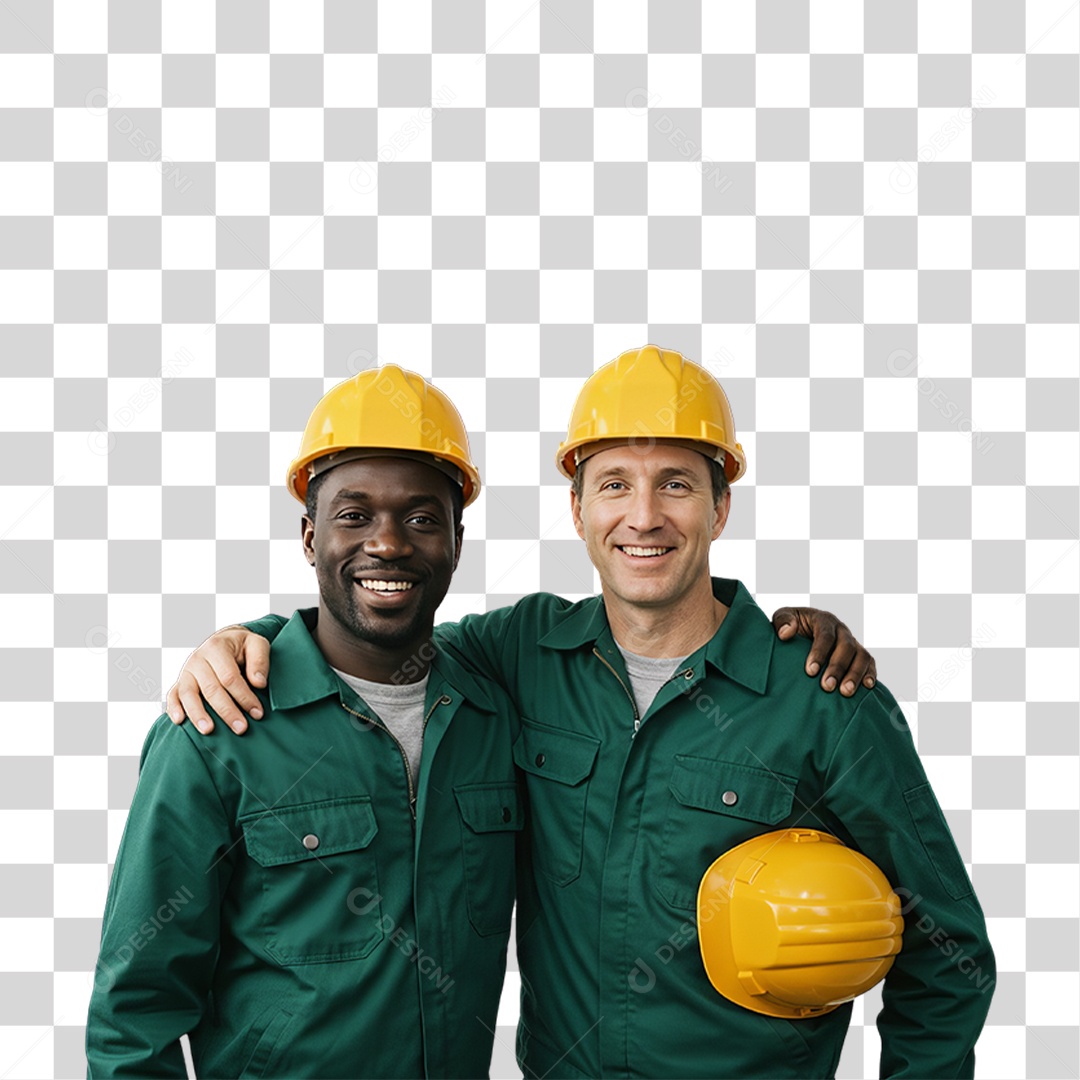 Dia do Trabalhador Homens com Uniforme de Trabalho PNG Transparente