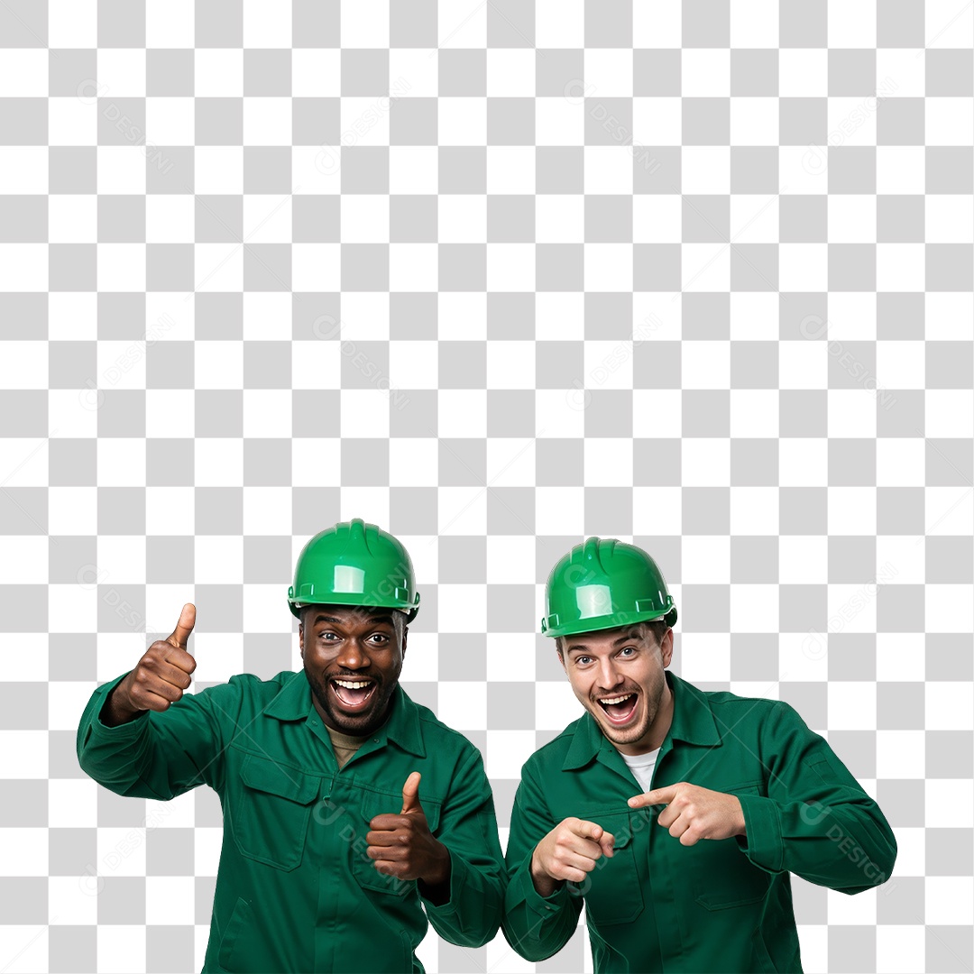 Dia do Trabalhador Homens com Uniforme de Trabalho PNG Transparente