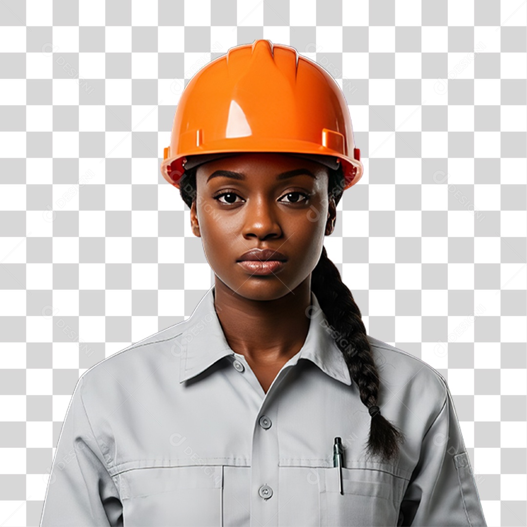 Dia do Trabalhador Mulher com Uniforme de Trabalho PNG Transparente