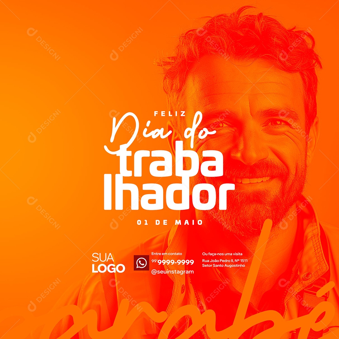 Feliz Dia Do Trabalhador 01 de Maio Social Media PSD Editável