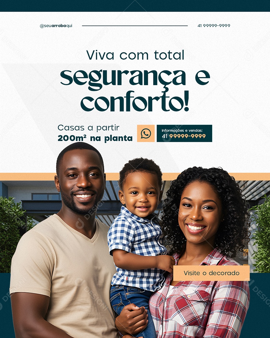 Lançamento Imobiliária Viva com Total Segurança e Conforto Social Media PSD Editável