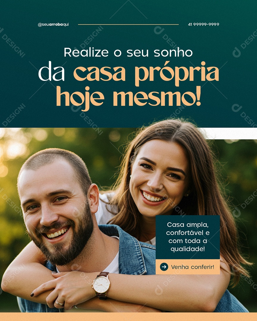 Lançamento Imobiliária Realize o Seu Sonho da Casa Própria Hoje Mesmo Social Media PSD Editável