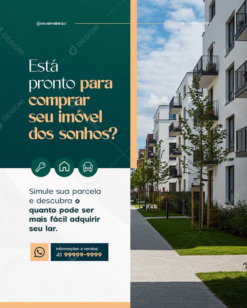 Lançamento Imobiliária Está Pronto para Comprar seu Imóvel Social Media PSD Editável