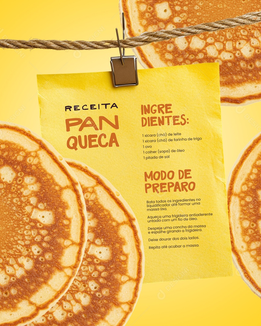 Receita Panqueca Social Media PSD Editável