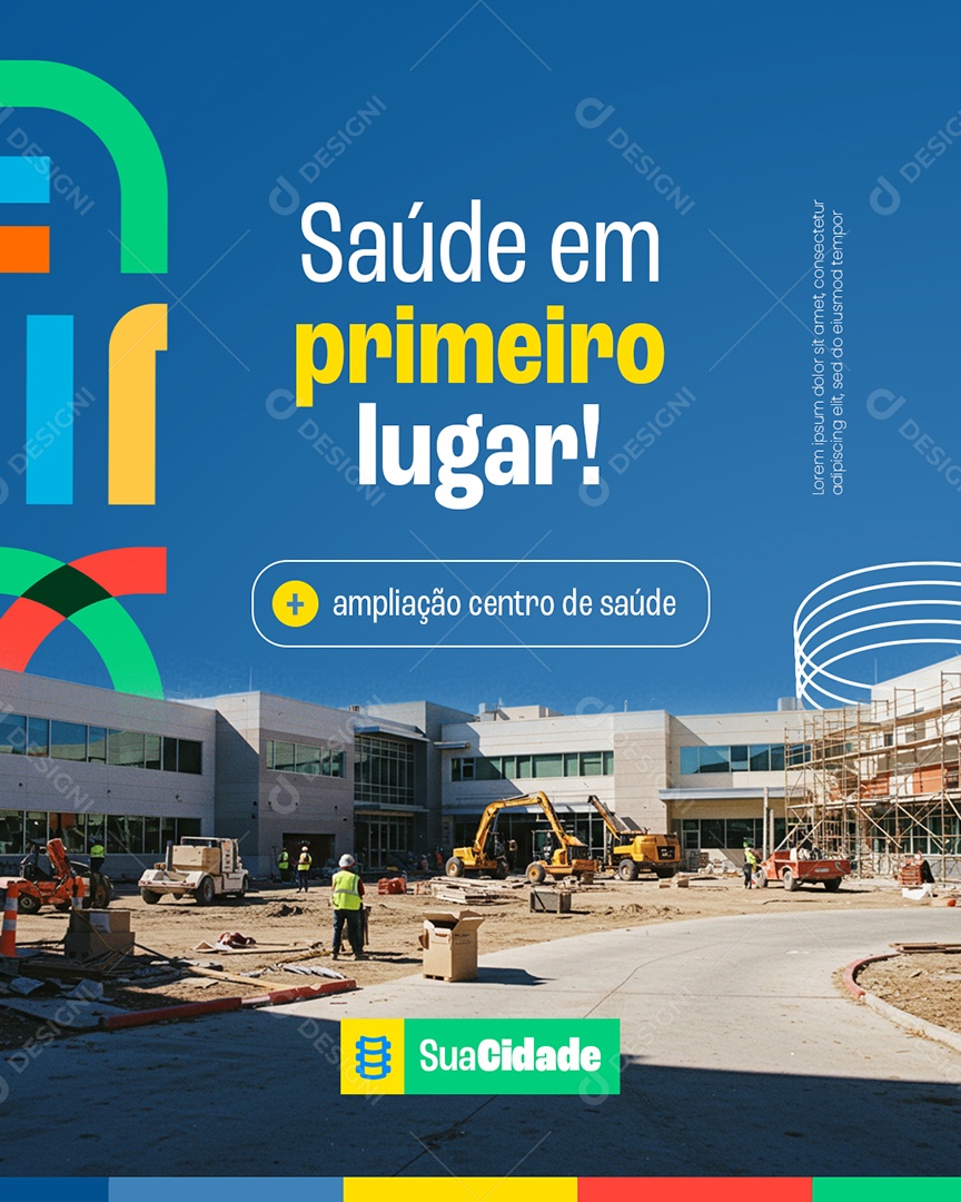Prefeitura Saúde em Primeiro Lugar Social Media PSD Editável