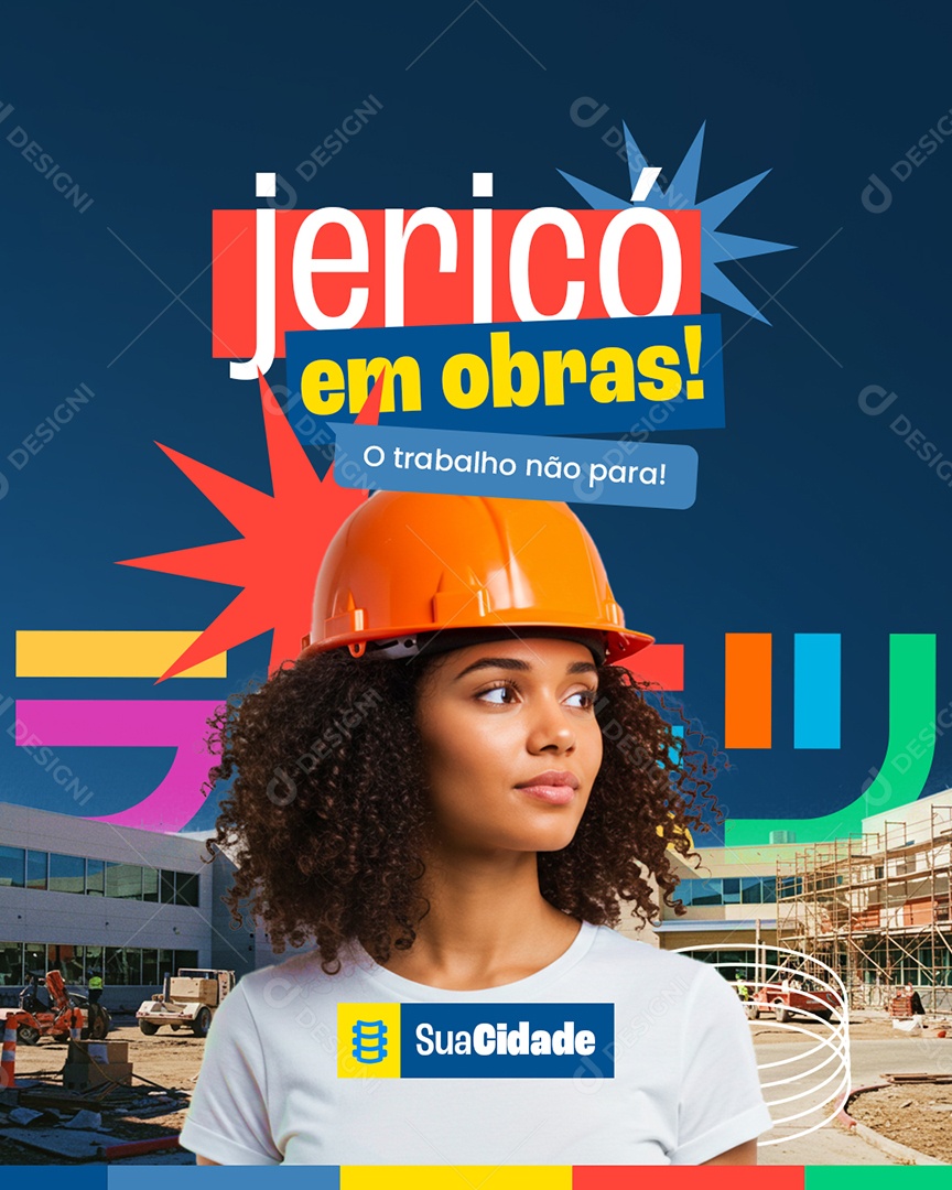 Prefeitura Jericó em Obras Social Media PSD Editável