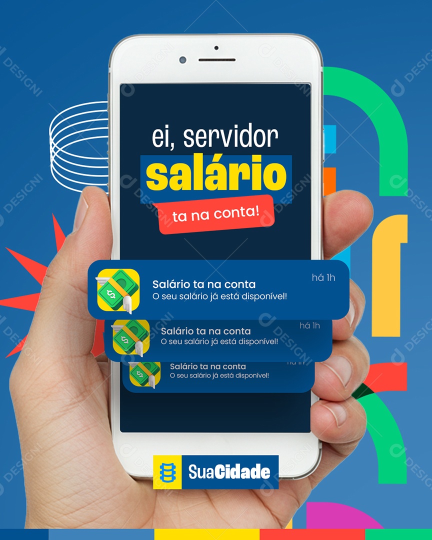 Prefeitura Ei Servidor Salário Ta na Conta Social Media PSD Editável