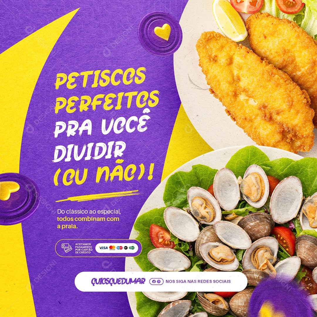 Quiosque Praia Petiscos Perfeitos Pra Você Dividir Social Media PSD Editável