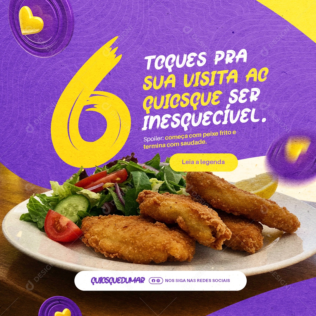 Quiosque Praia Sua Visita ao Quiosque Social Media PSD Editável