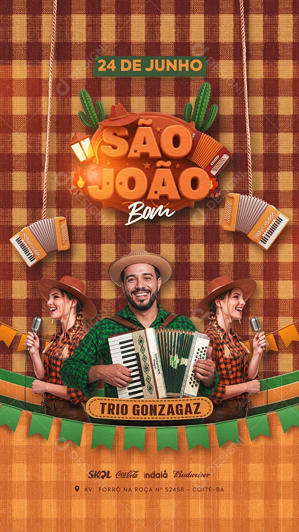 Story São João Na Roça Social Media Story PSD Editável