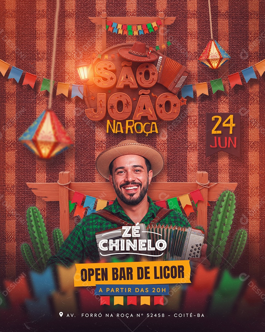 São João Na Roça Social Media Story PSD Editável