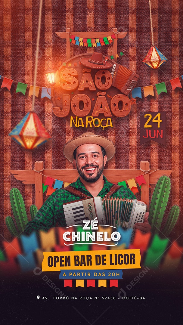 Story São João Na Roça Social Media Story PSD Editável