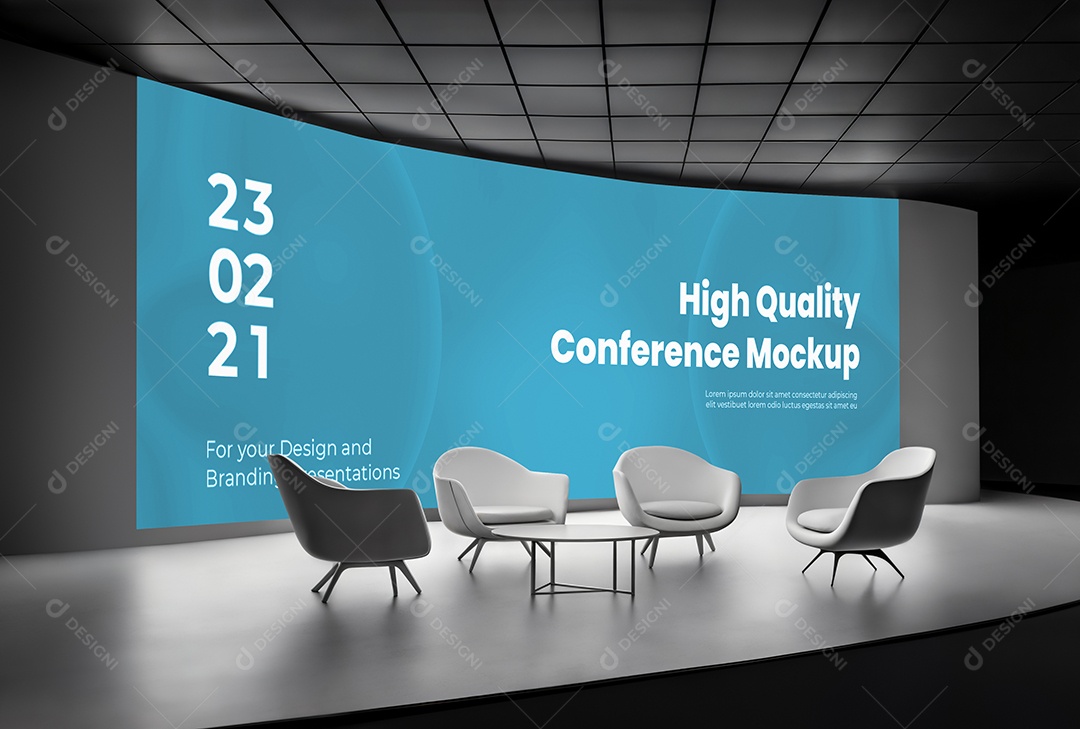 Espaço de Conferência PSD Editável Mockup