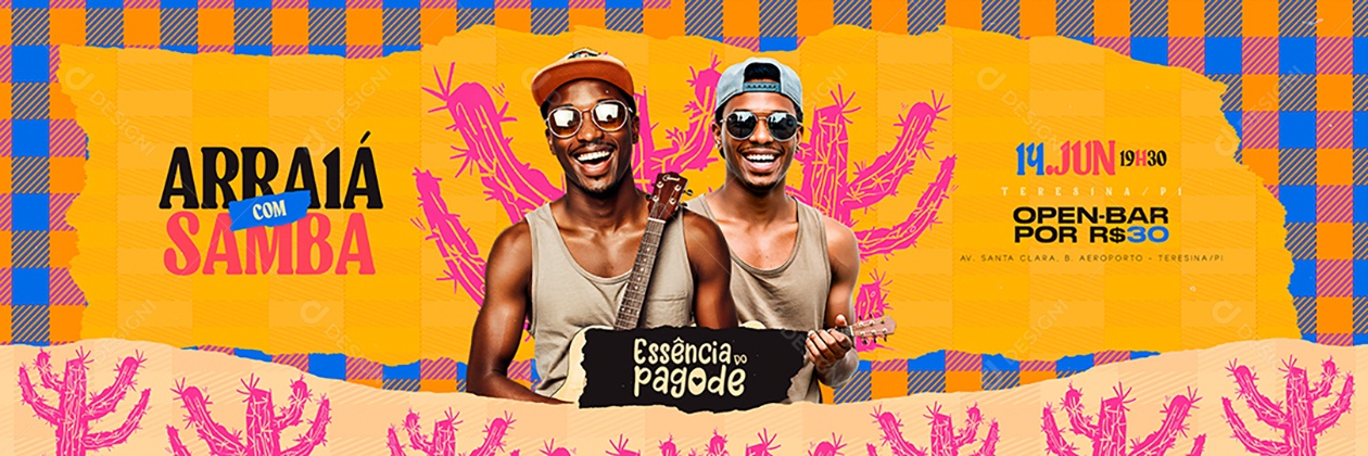 Carrossel Flyer Arraiá com Samba Social Media PSD Editável