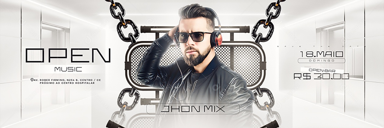 Carrossel Flyer Open Music Jhon Mix Social Media PSD Editável