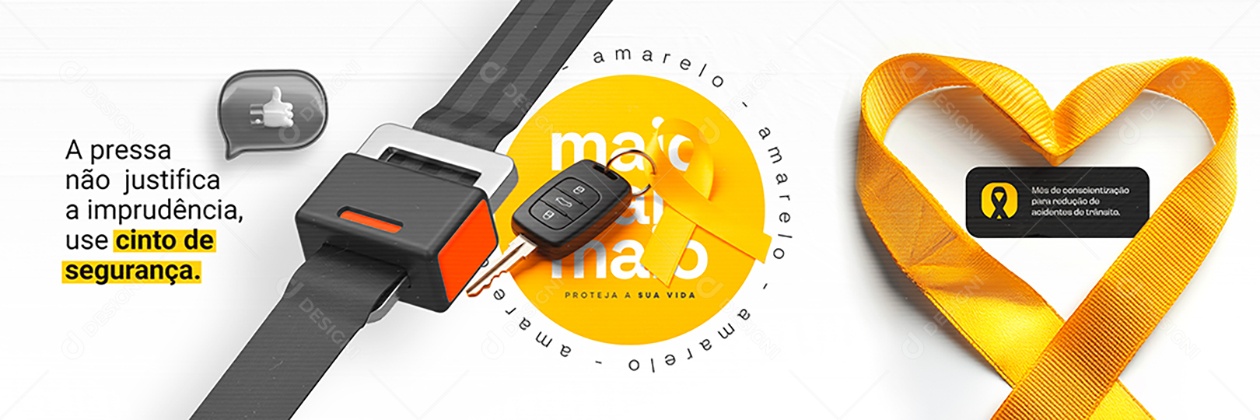 Carrossel Maio Amarelo Mês de Conscientização Sobre Segurança no Trânsito Social Media PSD Editável