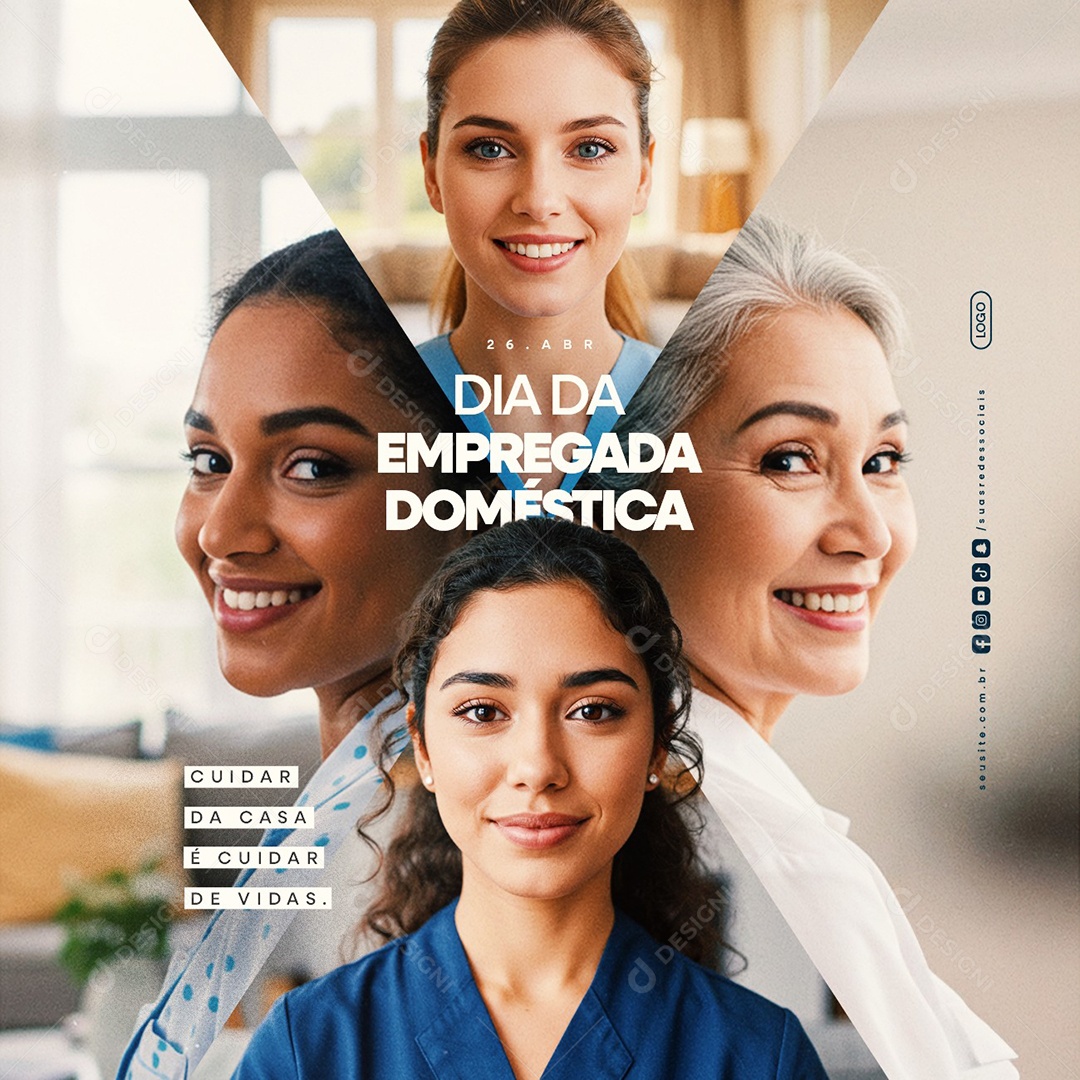 Dia da Empregada Doméstica 26 De Abril Social Media PSD Editável