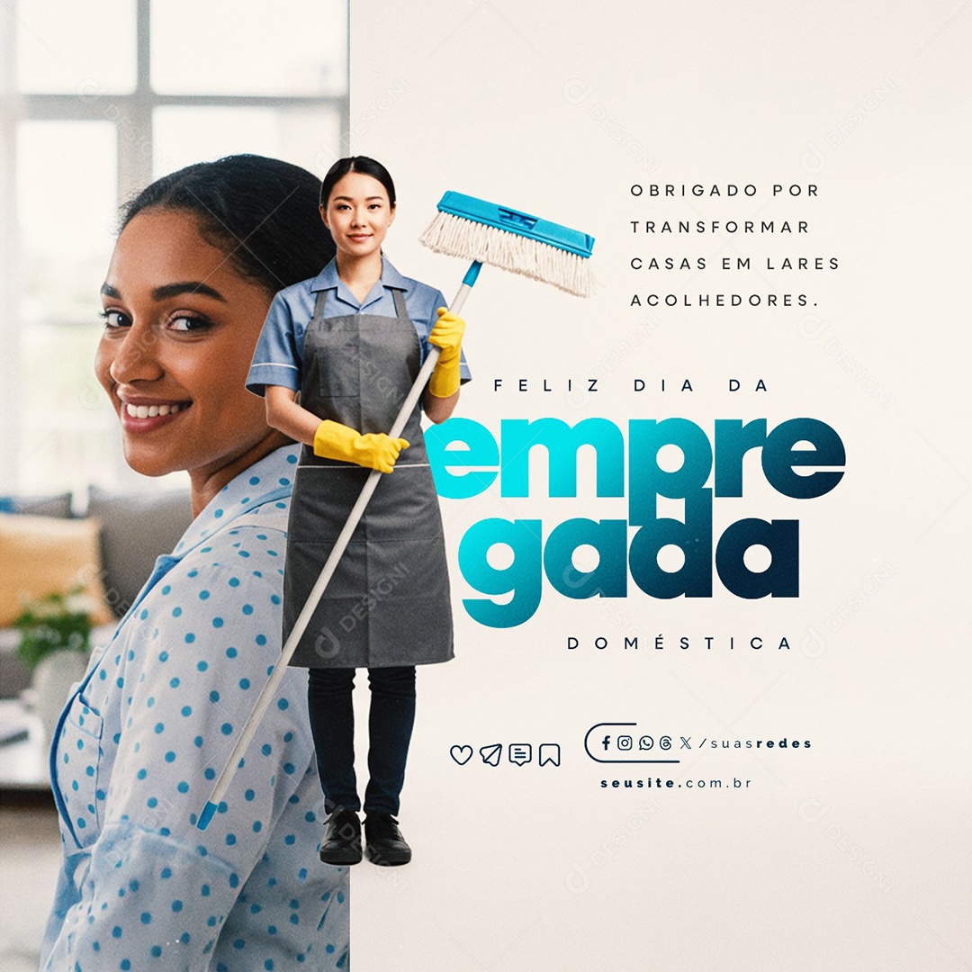 Feliz Dia da Empregada Doméstica 26 De Abril Social Media PSD Editável