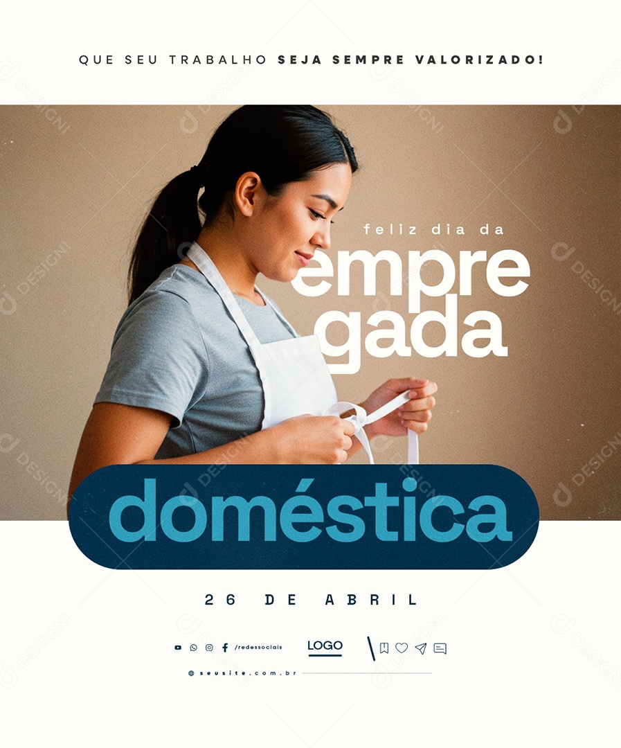 Dia da Empregada Doméstica 26 De Abril Social Media PSD Editável