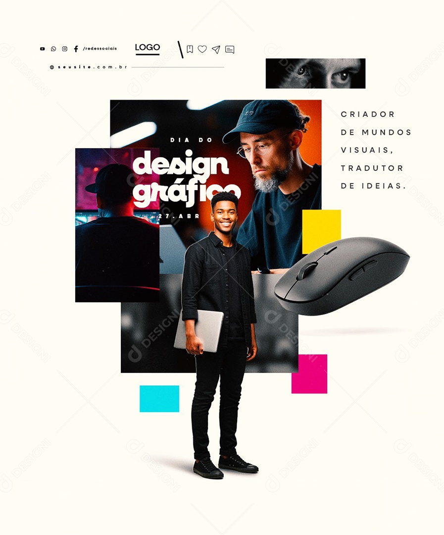 Dia do Design Gráfico 27 de Abril Social Media PSD Editável