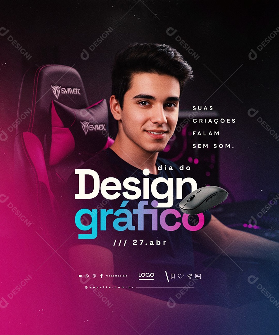 Dia do Design Gráfico 27 de Abril Social Media PSD Editável