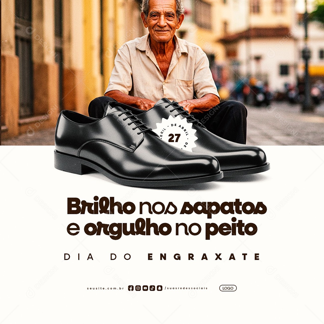 Dia do Engraxate 27 de Abril Social Media PSD Editável