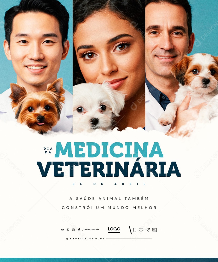 Dia Da Medicina Veterinária 26 de Abril Social Media PSD Editável