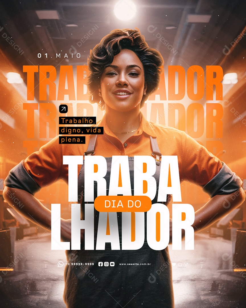 Dia Do Trabalhador 01 de Maio Social Media PSD Editável