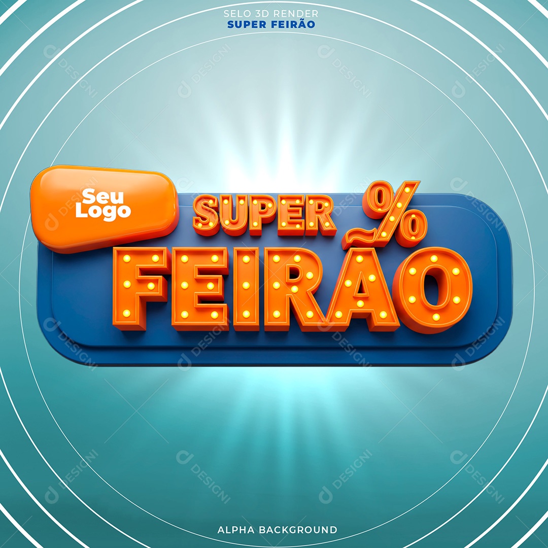 Super Feirão Selo 3D Para Composição PSD
