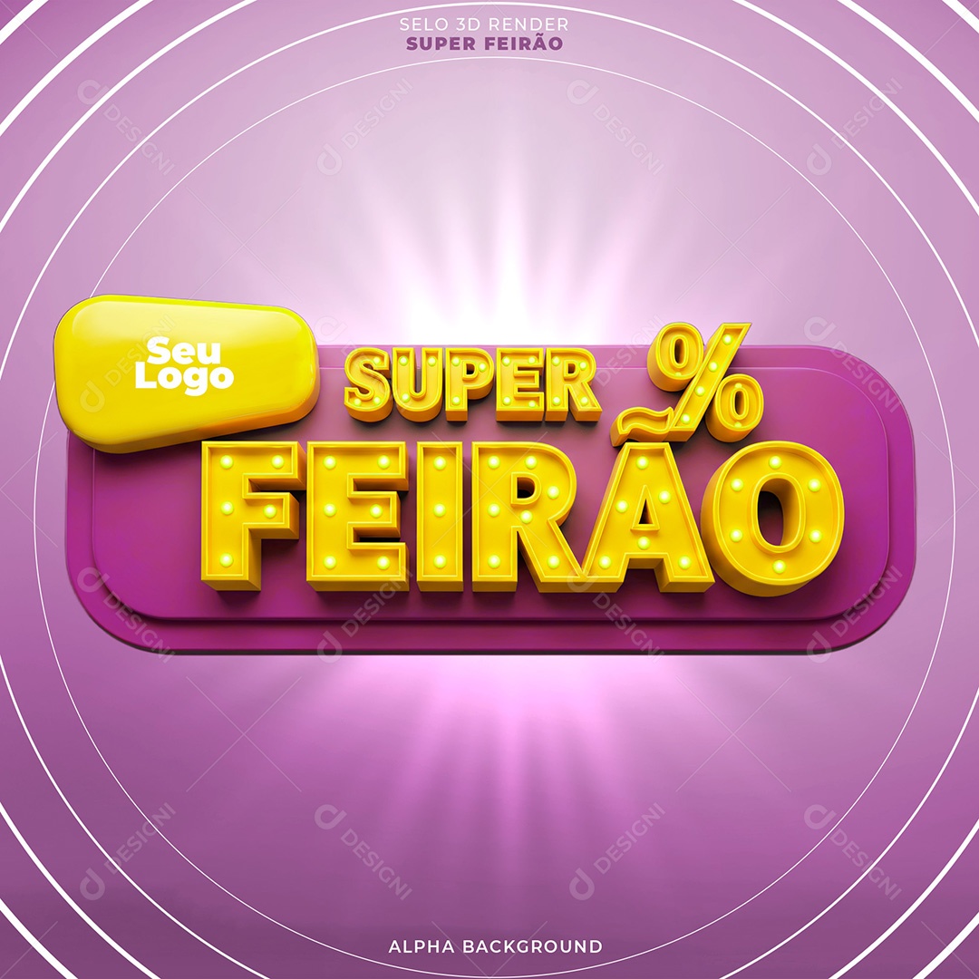 Super Feirão Selo 3D Para Composição PSD