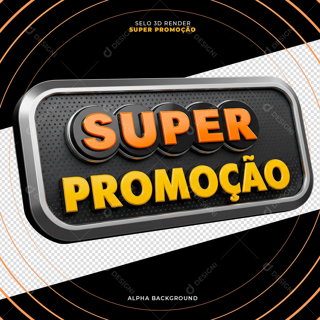Selo 3D Super Promoção Para Composição PSD
