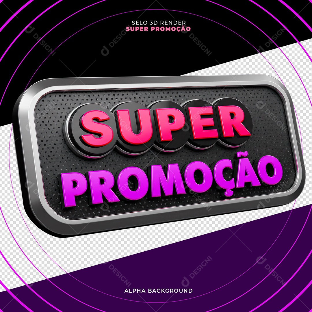 Selo 3D Super Promoção Para Composição PSD