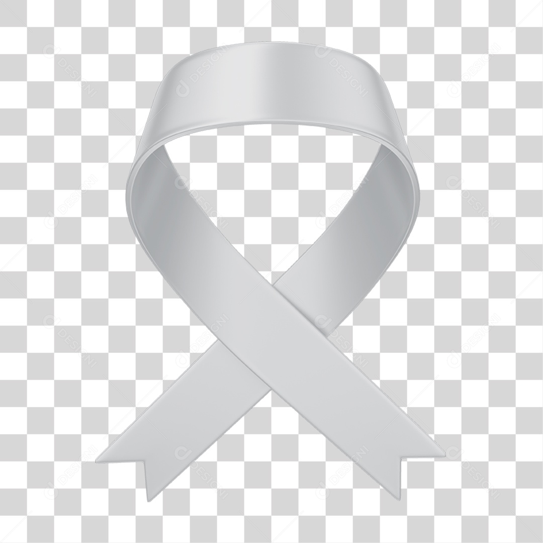 Fita Laço Maio Cinza Campanha Contra o Câncer Cerebral PNG Transparente