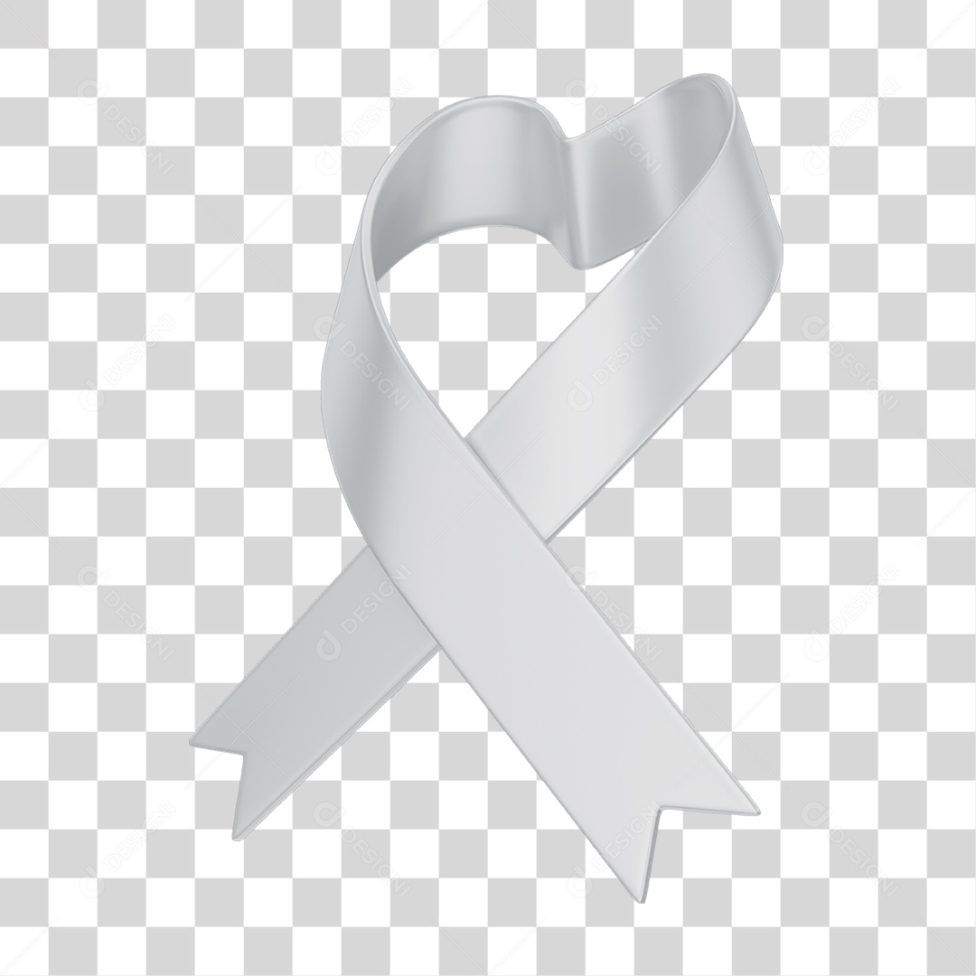 Fita Laço Maio Cinza Campanha Contra o Câncer Cerebral PNG Transparente