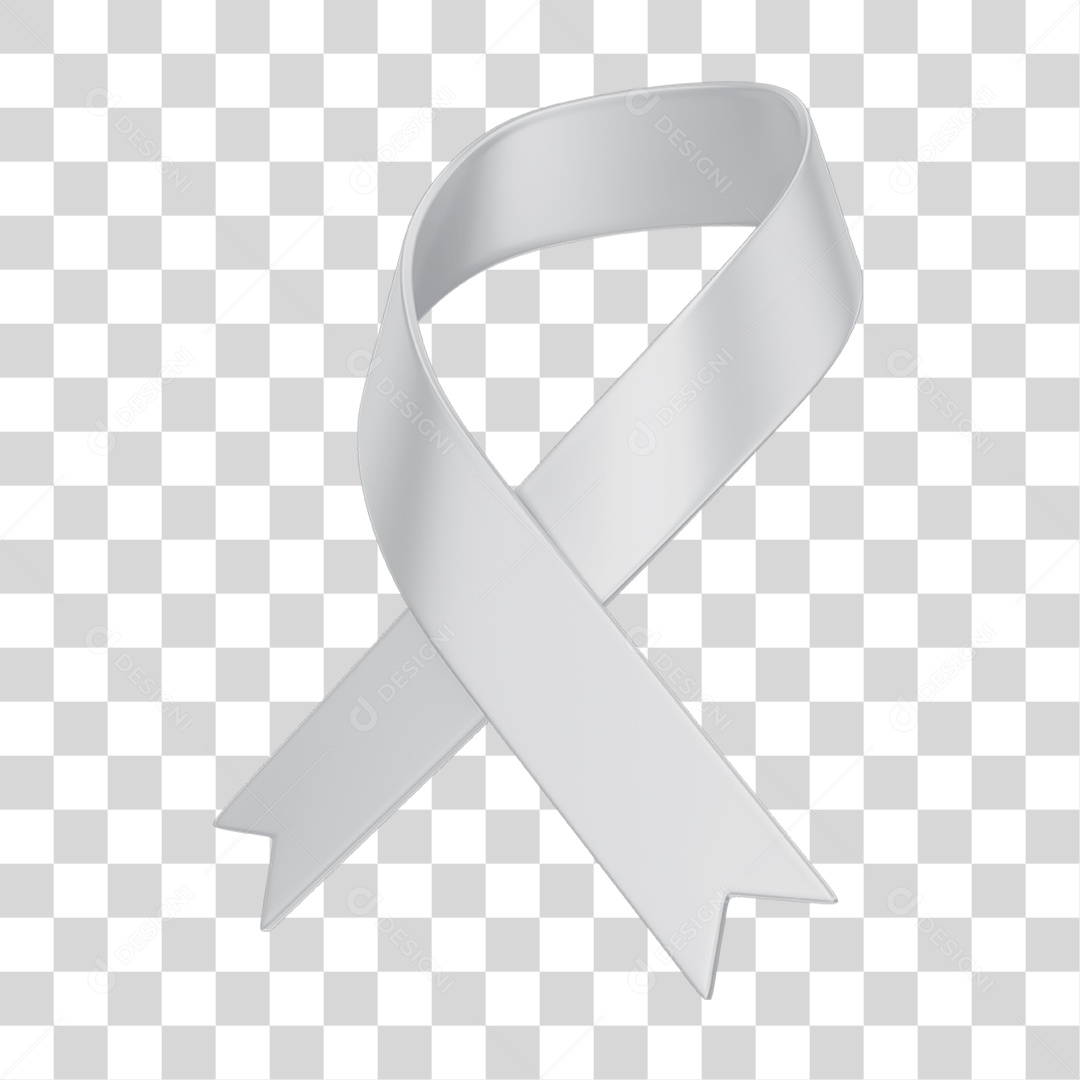 Fita Laço Maio Cinza Campanha Contra o Câncer Cerebral PNG Transparente