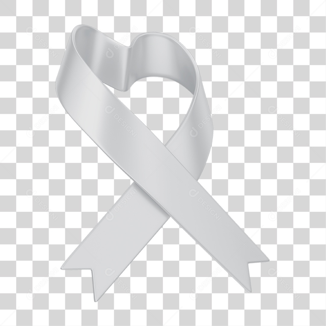 Fita Laço Maio Cinza Campanha Contra o Câncer Cerebral PNG Transparente