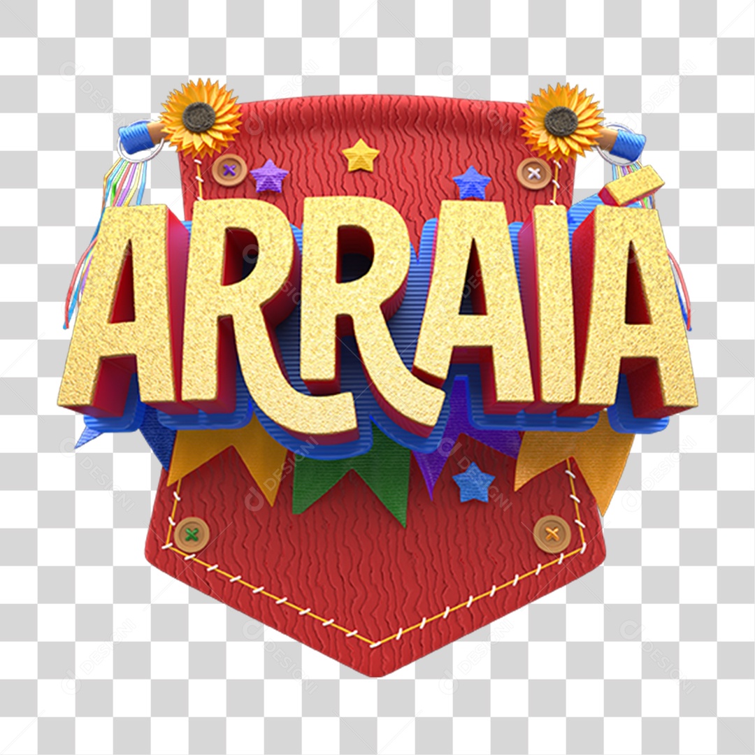 Selo 3D Arraiá PNG Transparente