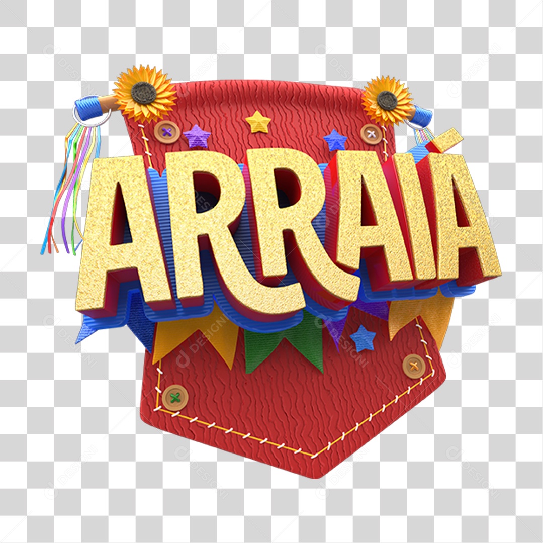 Selo 3D Arraiá PNG Transparente