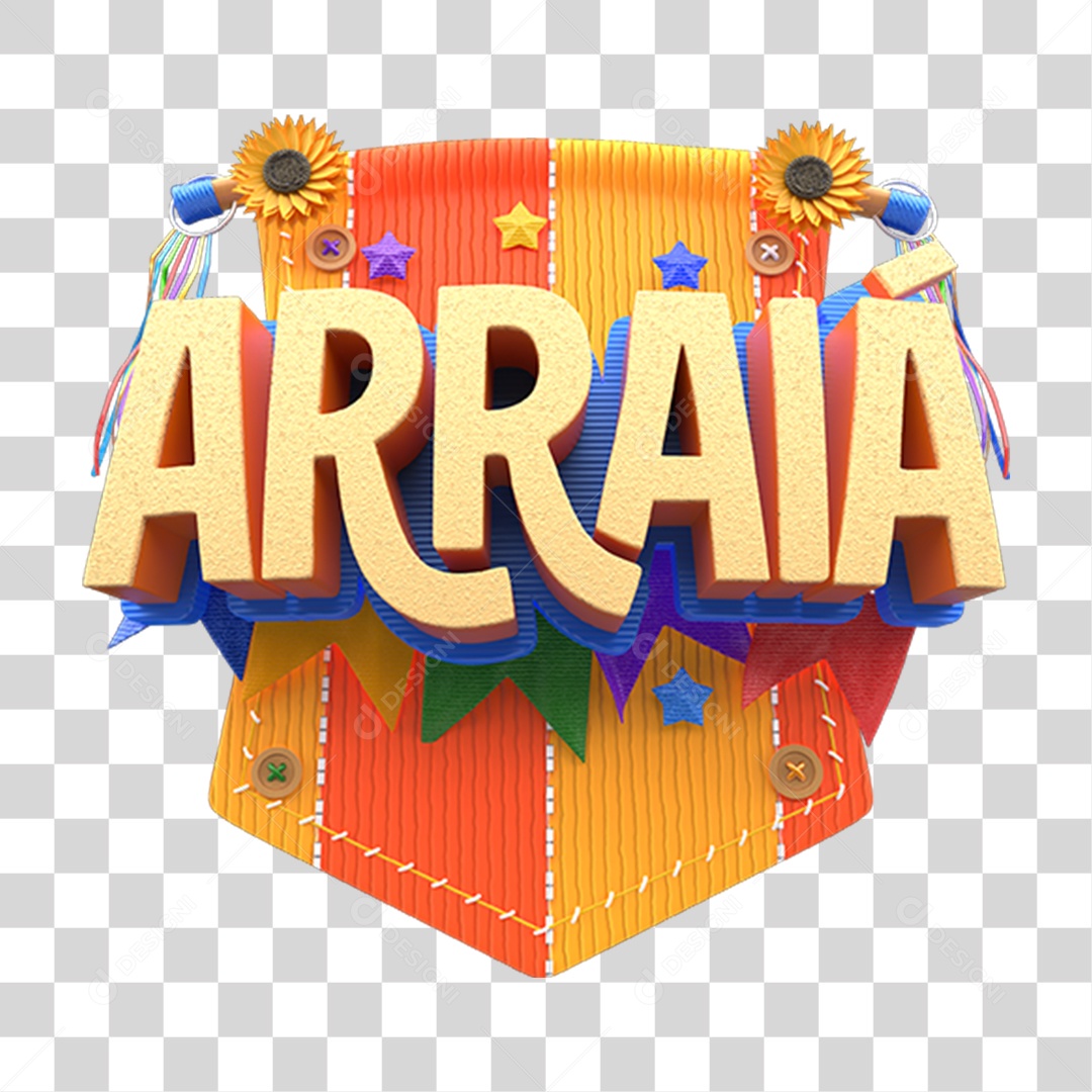 Selo 3D Arraiá PNG Transparente