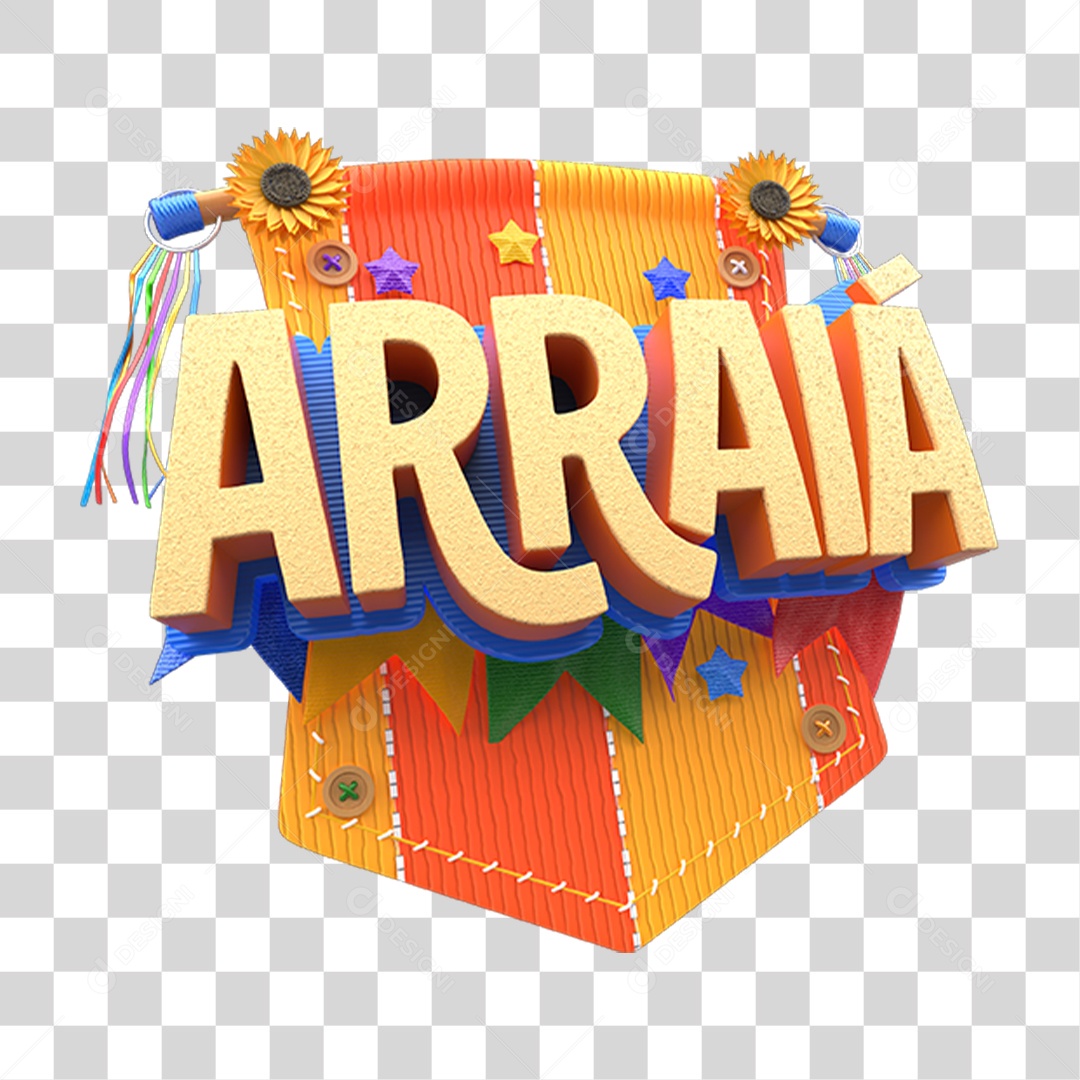 Selo 3D Arraiá PNG Transparente